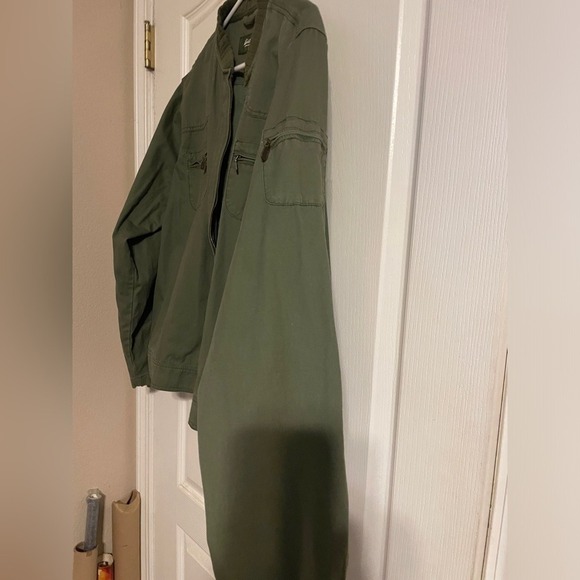 Eddie Bauer Olive Green Utility Bomber Jacket Womens XXL Cotton Zip Front Casual - Picture 7 of 7